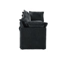 Slipcovered Sofa Couch, Modern 3 Seater Sofa with Suppleness Armrests,Deep Seat Sofa with Soft Multiple Big Pillows, Comfy Couch for Living Room, Apartment,Gray Corduroy Fabric