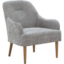 Chenille Armchair, Modern Style Accent Chair with Wood Legs, Comfy Design for Living Room, Bedroom, Office, Gray