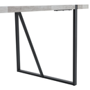 Table and chair set.A minimalist retro rectangular dining table with a specially textured top and black metal legs.Paired With 4 Mid-Century Style Upholstered Side Black PU Chairs,Spoon Shaped Chairs.