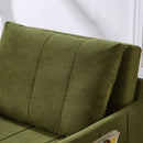 Upholstered Convertible Sleeper Sofa with Adjustable Backrest, Side Pockets, Storage Basket, Green Chenille, 31.5'