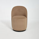 Set Of 1 Upholstered Kitchen & Dining Room Barrel Chair, Mid Century Modern Round Velvet Dining Chair, 360 Degree Swivel Comfy Armless Accent Makeup Vanity Side Chair for Bedroom Living Room