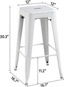 30 Inch Stacking Metal Bar Stool Indoor Outdoor Use