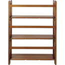 3 Shelf Stackable 27.5 Inch Wide Chestnut Fold Bookcase