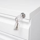 Modern 3-Drawer Mobile Filing Cabinet with Lock, White Metal Office Storage, Legal/Letter Size