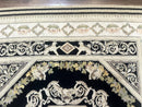 Aubusson Rug 6x8, European Design, Lion Pictorials, Black