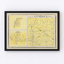 Vintage Map of Union County, Indiana 1876