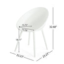 Modern Gable Dining Chair Set of 2 with Weather-Resistant Plastic in White
