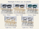 Set of 2 Swivel Bar Stools with Breathable Linen Cushions - Light Gray Seat & Black Iron Frame, Counter Height Stools for Kitchen Island, Dining or Pub