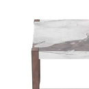 5-Piece Counter Height Dining Set, Faux Marble Bar Table with 4 Upholstered Chairs, Mid-Century Style for Kitchen or Small Spaces