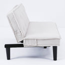 Versatile Corduroy Sofa Bed with Solid Wood Frame in Black, Beige, Pink - 66-inch