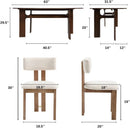 63 Inch Walnut Dining Table With Heavy Duty Legs Farmhouse