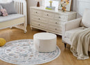 Twenty Two Inch Beige Ottoman Pouf With Ultra Premium Foam
