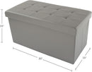 Storage Ottoman Bench 30 Inch Gray Removable Divider