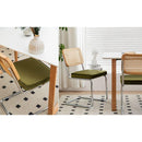 Dining Chairs Set of 2, Velvet Rattan Side Accent Chairs with Chrome Legs, Modern Mid Century Breuer Designed Chairs, Upholstered Dining Living Room Kitchen Chairs (Olive Green-2pcs)