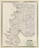 Vintage Map of Posey County, Indiana 1876