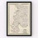 Vintage Map of Posey County, Indiana 1876