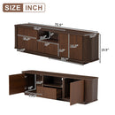 70" TV Stand With Ample Storage, Curved Corners - Dark Brown