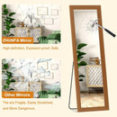 Full Length Mirror 71x32 Walnut Wood Frame Wall Mounted