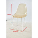 dining chair,set of 4,metal leg,plastic seat,transparent yellow