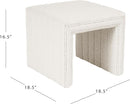 Cream Soft Boucle Upholstered Ottoman Footrest 18 Inches