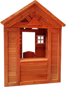 Wooden Outdoor Playhouse With Two Windows Flowerpot