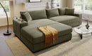 Mirod Large Sectional Sofa with Thick Cushions, and Built-in Cup Holders & Charging Ports