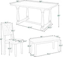 Six Person Premium Solid Wood Dining Table Set Bench