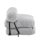 Latina Indoor Foldable Bean Bag Lounge Chair, Light Gray, Faux-Fur, 37x35x27.5 inches