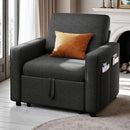 SlateGray Convertible Sleeper Sofa Bed With Armrests