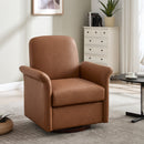 Swivel Accent Chair Modern Barrel Armchair with Wood Base for Bedroom Reading Waiting Living Room