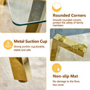 Table and chair set.71 * 35.4 inch rectangular dining table.Tempered Glass Tabletop,Golden 7-shaped Metal Table Legs.Paried With 8 Black High-quality PU Chairs With Arched Metal Legs.W1151S03301