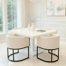 Cream Upholstered Barrel Dining Chairs 18.5-Inch Wide