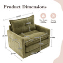 UNITED WE WIN Swivel Barrel Chair - Mid Century Modern Chair, Thick Padded Arm Chair with Solid Metal Base, Comfortable Single Sofa Chair, Swivel Accent Chair for Living Room Bedroom
