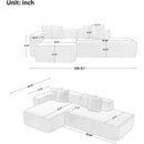 Modular Sectional Couch, Lambswool Fabric Modern L-Shape Sectional Sofa with Chaise Lounge, Living Room Upholstered 5-seater Corner Sofa Couch for Bedrooms, Apartment