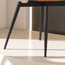 Dining Chairs Set of 2, Modern Design Home Chairs, PU Leather Metal Dining Chairs for Kitchen Dining Room-Orange and Grey
