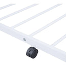 Twin Size Metal House Bed with Twin Size Trundle, White