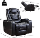 Power Recliner Chair With USB Ports And Cup Holders Black