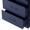 [Assembly Video Provided] TOPMAX Modern 83.7inch High Kitchen Pantry, Freestanding Tall Kitchen Hutch with Faux Marble Top,Cupboard Cabinet with 5 Storage Drawers and Adjustable Shelf, Set of 2, Blue