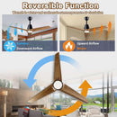 52 Inch Ceiling Fan With Remote Black Walnut Indoor Outdoor