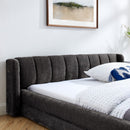 Modern Upholstered Bed Frame With Thick Fabric And Headboard