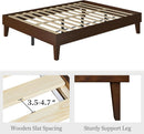 Queen Platform Bed Frame Dark Walnut Underbed Storage