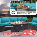 Rattan Patio Furniture Set With Fire Pit Table