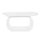 ON-TREND 39.3'*23.6' Modern Cloud Coffee Table with 1.5' Thick Tabletop, Cream Style Irregular End Table with Curved Legs, Unique Design Accent Table with Round Edge for Living Room, Apartment, White