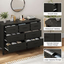 Fluted Contemporary White Dresser With Black Handles