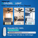 42 Inch Ceiling Fan With Light Remote DC Motor 3CCT Black