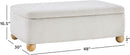 Contemporary Large Ivory Storage Ottoman With Legs