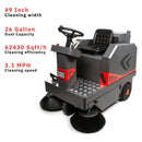 49-Inch Heavy-Duty 1400W Electric Industrial Ride-On Floor Sweeper With Dustbin & Water Tank (SAK18436)