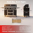 49-Inch Professional 99K BTU Outdoor Stainless Steel BBQ Grill (SAK91342)