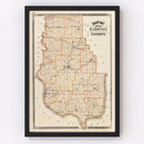 Vintage Map of Harrison County, Indiana 1876