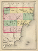 Vintage Map of Iosco County, Michigan 1873